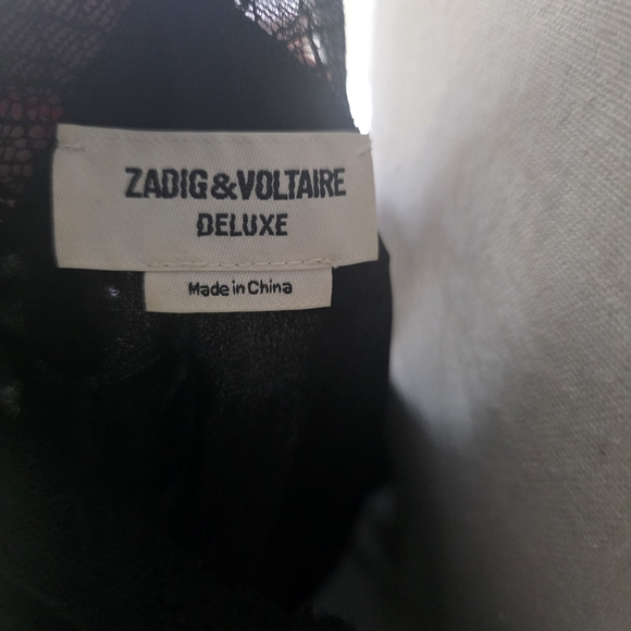 Zadig & Voltaire Black Lace-Trim Satin Cami - Picture 3 of 4
